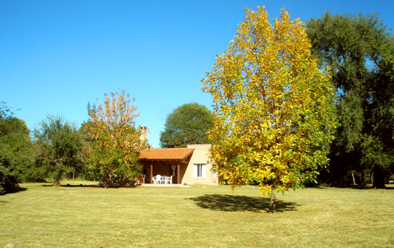 Fachada de la cabaña